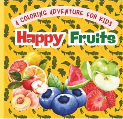 Easy-to-Color Apples, Oranges, Bananas, and Berries